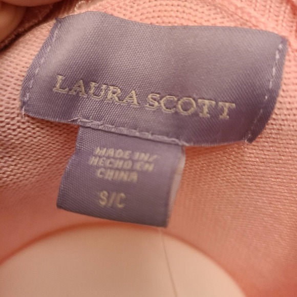 Laura Scott Pink Sweater Textured Size Small - Picture 3 of 5